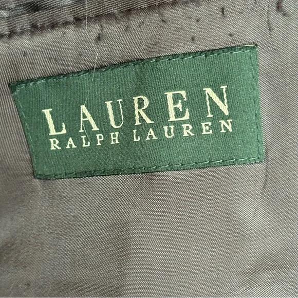 Lauren Ralph Lauren 48L Blue Brown Houndstooth Wool Blazer Sport Coat Academia